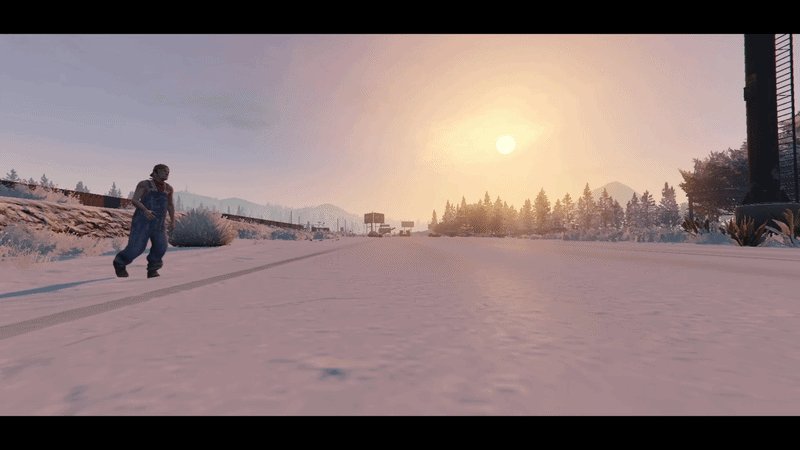 Zombie en la nieve